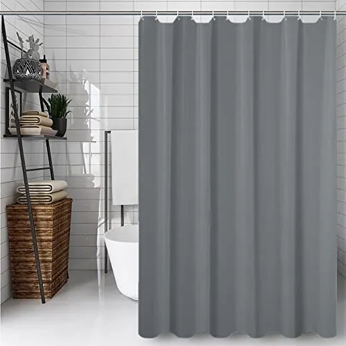 CXTAI Duschvorhang 180 x 180 cm - Grau, Shower Curtains mit 12 Duschringen, Schimmelresistent und Wasserabweisend, Polyester Waschbar