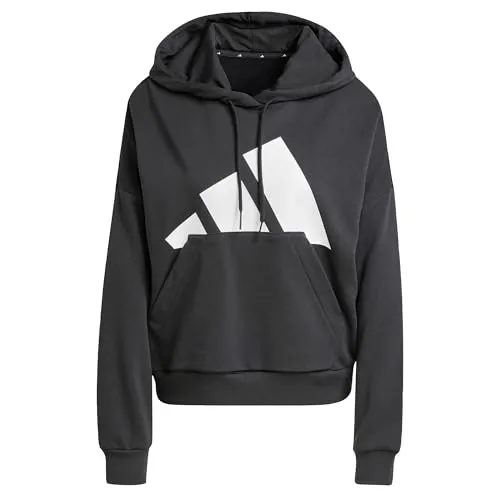 Adidas Essentials Big Logo Hoodie für Damen, Schwarz/Weiß, XXS - Bequemer, lockerer Hoodie mit Kängurutasche und regulierbarem Kordelzug. Hergestellt aus mindestens 70 % recycelten Materialien für nachhaltigen Stil.