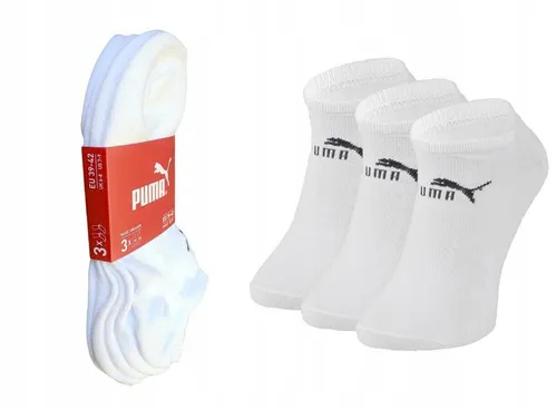 PUMA Plain Sneaker Sportsocken 3er Pack - Weiß, EU 39-42