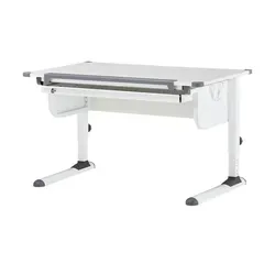 Schreibtisch Starter 2, weiß - Kinderschreibtisch mit höhenverstellbarer Tischplatte (55 - 78 cm), 7 Neigungswinkeln und praktischer Schublade für Schulsachen – ideal für das kreative Lernen!