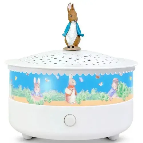 Trousselier Sternenhimmel-Nachtlicht mit Musik - Peter Hase - Kinderlampe mit beruhigender Sternennacht-Atmosphäre, integrierter Schreifunktion und manuell aufziehbarem Schlaflied. Perfekt zum Einschlafen und als Geschenk zur Geburt oder Taufe!