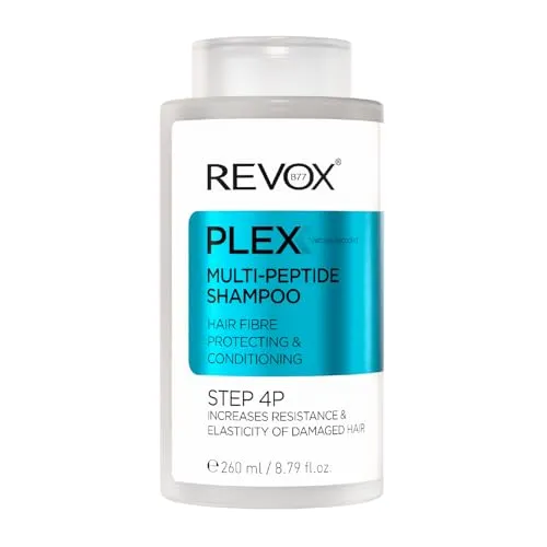 REVOX B77 - Plex Multi-Peptide Shampoo Step 4P, 260 ml, stärkendes Shampoo mit Peptiden, sanfte Reinigung, spendet Feuchtigkeit, stärkt schwaches Haar, für täglichen Gebrauch, alle Haartypen