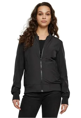 Urban Classics TB1217 Damen Jacke Ladies Light Bomber Jacket, Schwarz (Black 7), 40 (Herstellergröße: L)