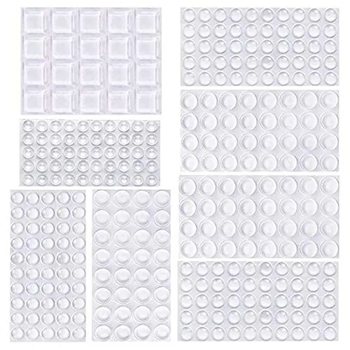 Gummipuffer, 316 Elastikpuffer, Anschlagpuffer Transparent Selbstklebend, Gumminoppen für Glasplatten, Schutzpuffer Möbelpuffer Gummifüße Selbstklebend für Tür Tastatur (8 Größen)