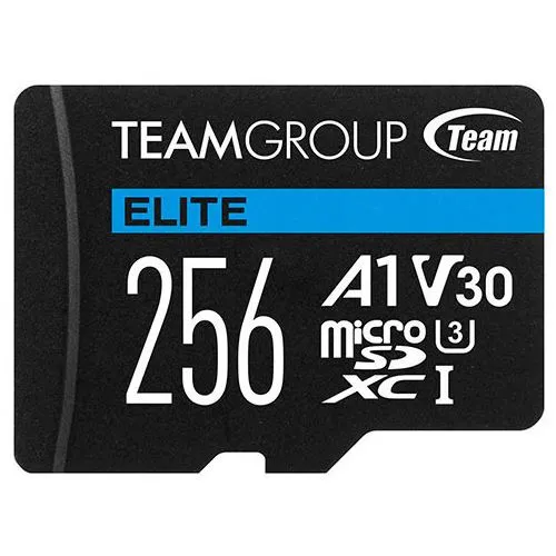 256GB TeamGroup ELITE R90/W45 microSDXC Kit, UHS-I U3, A1, Class 10 (TEAUSDX256GIV30A103)