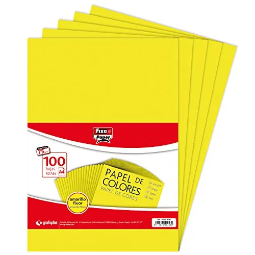 Fixo Paper 65009261 Packung mit 100 Blatt, fluoreszierend, A4, 75 g