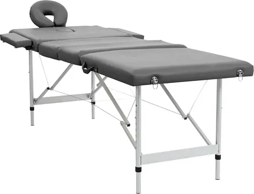 vidaXL Massagetisch mit 4 Zonen - Höhenverstellbare Massagebank für Profis - Massageliege mit Aluminiumrahmen, ideal für Rückenmassagen und Shiatsu. Bequem gepolstert, verstellbar und inklusive Tragetasche für einfachen Transport.