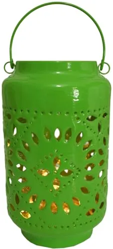 GURU SHOP Metall-Laterne, Windlicht, Gartenlaterne, Grün in grün von Guru-Shop
