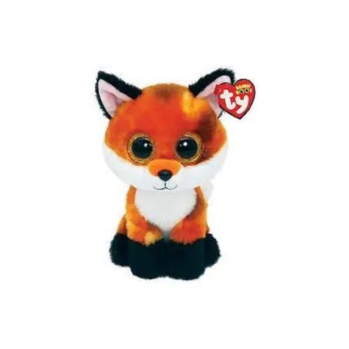 Ty Beanie Boos Meadow Fox - 15 cm, orangefarbener Fuchs mit glitzernden Augen, perfekt zum Kuscheln und Sammeln