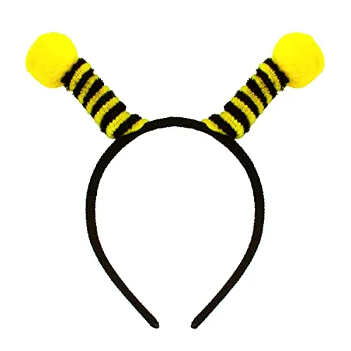 Oblique Unique® Haarreifen Biene Hummel Haarreifen mit Bommeln für Karneval Fasching Motto Party zum Verkleiden Gelb Schwarz