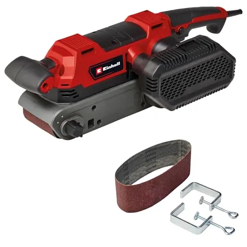 Einhell TE-BS 850 E Bandschleifer 850 W - Schleifmaschine mit 850 W Leistung und 75 mm Bandbreite, ideal für präzise Schleifarbeiten und eine glatte Oberfläche.