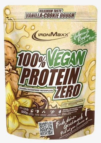 Ironmaxx IronMaxx 100% Vegan Protein Zero – 500g-Beutel Vanilla Cookie Dough Pulver