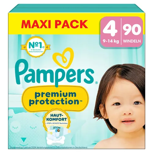 Pampers Premium Protection Skin Comfort Größe 4 Maxi Pack 90 Windeln