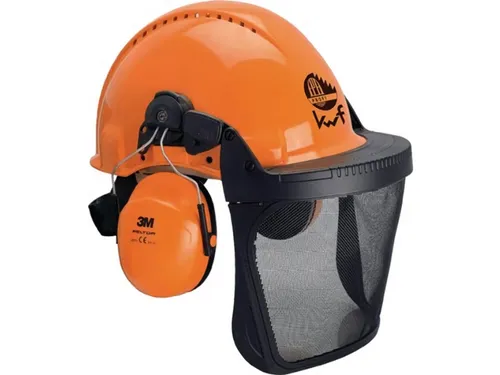 3M G3000M Schutzhelm für Waldarbeiter - orange - Sicherheitshelm mit integriertem Gehörschutz, ideal für Forstarbeiten. Leicht und komfortabel bis Kopfgröße 62, für höchste Sicherheit im Wald.