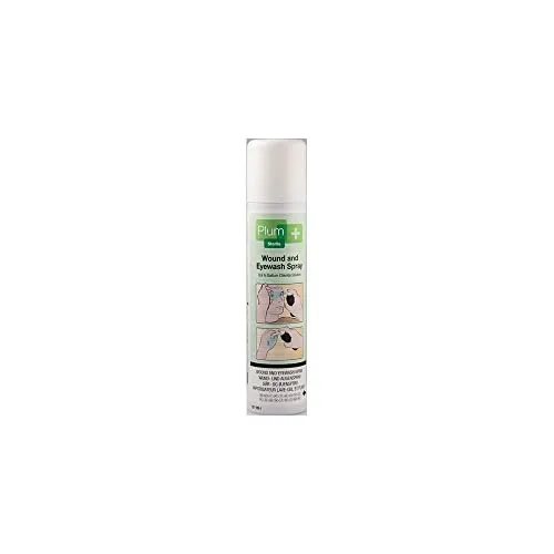Plum Wund- und Augenspray, 250 ml - Augenspülung und Wundversorgung mit steriler 0,9 % Natriumchloridlösung, ideal zur schnellen Hilfe bei Verletzungen und Fremdkörpern im Auge, einfach mit einer Hand anwendbar.