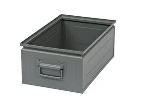 Stapelkasten aus Stahlblech, Volumen ca. 30 l, basaltgrau RAL 7012 kaiserkraft