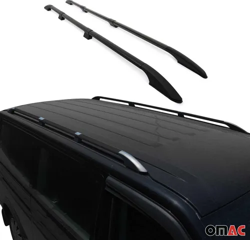 OMAC Dachträger Dachreling für VW Caddy 2020-2025 L2 Alu Schwarz - Dachgepäckträger für VW Caddy L2, aus leichtem Aluminium, rostbeständig und einfach zu montieren - ideal für vielseitige Reisebedürfnisse.