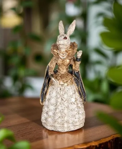 Elegante Hasen Kaninchen Dame Brokant Clayre & Eef  11x24cm Ostern Sammelfigur