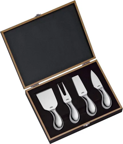 Cilio Käsemesser-Set Piave silberfarben - Sonstiges Besteck, elegantes Design aus Edelstahl mit 12,5 cm Klinge für präzises Schneiden von Käse.
