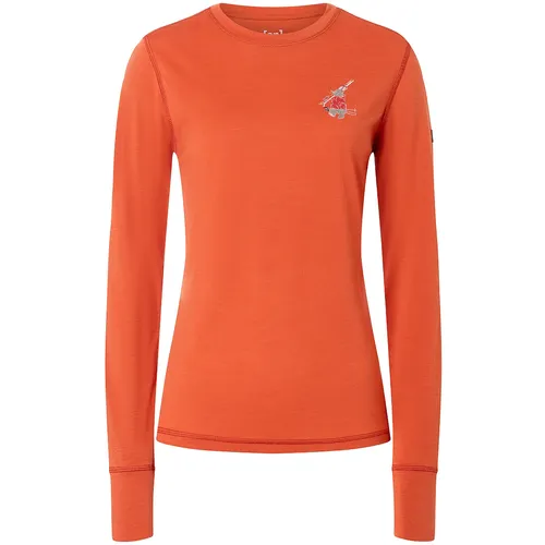 Super.Natural Damen Tundra175 Bunny Longsleeve M - Orange - Hochwertiges Langarmshirt aus Merinowolle und Funktionsfasern, ideal für flexible Einsätze. Pflegeleicht und äußerst bequem für den Alltag.