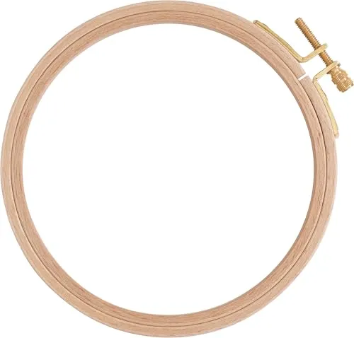 VBS Stickring Stickrahmen Buchenholz Messing Breite 7.0 mm Höhe 8.0 mm Ganzjährig geeignet für Handarbeiten und Bastelprojekte Ø 12,5 cm