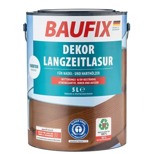 BAUFIX Dekor Langzeitlasur mahagoni seidenglänzend, 5 Liter