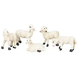 Schafe, weiß, 2,5 x 2,5 cm, 5 Stück