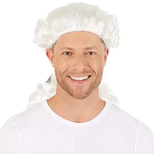 dressforfun Herrenperücke Marquis Barock | Mit schönen Seitenlocken und Zopf | An Fasching oder auch auf Mottopartys gibt die Perücke Ihrer Verkleidung den letzten Schliff