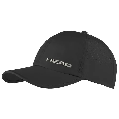 Head Cap Tennis Pro Player 2025 - Schwarz mit UV-Schutz - Tennis Cap mit leichtem Mikrofaser-Polyester, atmungsaktiven Perforationen und verstellbarem Klettverschluss für optimalen Tragekomfort und UV-Schutz.