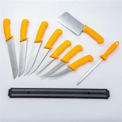 10er Set ErgoGrip Fleischermesser mit Magnetstreifen