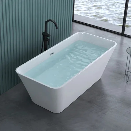 doporro Freistehende Badewanne Vicenza 150-183cm - Moderne Badewanne aus hoch stabilem Sanitäracryl, inklusive Ablaufgarnitur. Einfache Montage und zeitloses Design für Ihre Wohlfühloase.