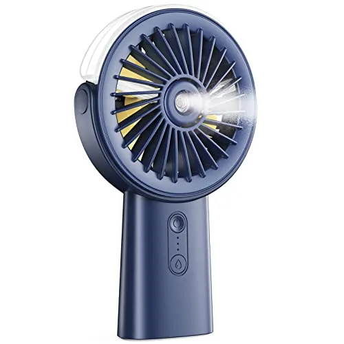 Otlonpe Handventilator Mit Wasserkühlung, 4000mAh Hand Ventilator Akku Aufladbar Mit Wasser, 3 Geschwindigkeiten, 4–15 Stunden Laufzeit, Tragbarer Hand Ventilatoren für Reisen Büro
