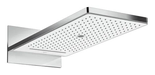 Hansgrohe Rainmaker Select Kopfbrause 580 3jet EcoSmart - Weiß / Chrom - Brausen mit 3 Strahlarten, energiesparend dank EcoSmart-Technologie für ein umweltfreundliches Duscherlebnis.