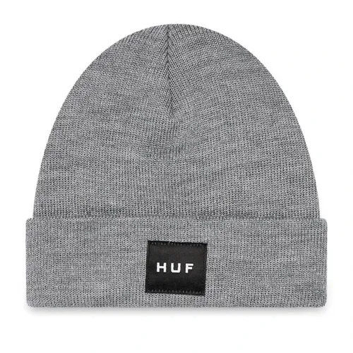 Herren HUF Essential Box Logo Beanie Winter grau Unisex Mütze