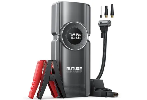 Buture 2500A Starthilfe Powerbank mit 20000mAh - Leistungsstarker Starthilfegerät mit 2500A für 8,0L Motoren, kabellosem Inflator und 20000mAh Powerbank. Ideal für extreme Temperaturen von -20℃ bis -60℃. Immer einsatzbereit für Ihre Abenteuer!