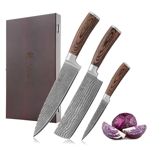 Wakoli EDIB 3er Damastmesser Set von Wakoli