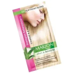 Marion Hair Dye Shampoo in Bag Semi-Permanent Color with Aloe and Keratin 69 Platinum Blonde