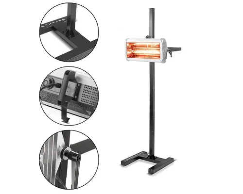 STAHLWERK Infrarot Lacktrockner IL-1200 ST – 1.200 Watt - Infrarotstrahler für schnelles Trocknen von Lacken und Farben, mobil und komfortabel mit Stativ, ideal für professionelle Anwendungen.