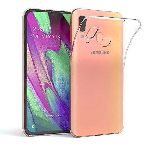 EAZY CASE Hülle kompatibel mit Samsung Galaxy A40 Schutzhülle Silikon, Ultra dünn, Slimcover, Handyhülle, Silikonhülle, Backcover, Durchsichtig, Klar Transparent