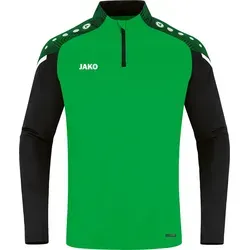 JAKO Herren Ziptop Performance, Soft Green/Schwarz, L - Hochwertiger Pullover aus 100% recyceltem Polyester, ideal für Sport und Freizeit mit weicher Fleece-Innenseite und praktischen Daumenlöchern.