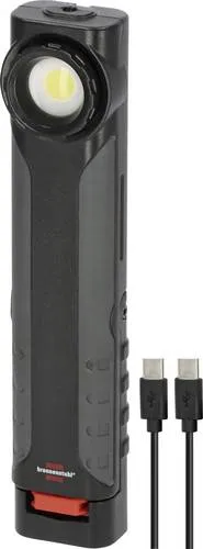 Brennenstuhl LED Handlampe 1178590200 - Taschenlampe mit 600lm COB LED, 360° Haken und Magneten für flexible Nutzung. Ideal für Werkstätten und Outdoor, spritzwassergeschützt (IP54) und mit Dynamo-Schnellladung.