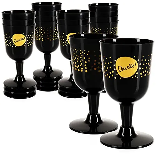 com-four® 16x Mehrweg Weinkelch - Weingläser aus Kunststoff für Party, Camping und unterwegs - Weinbecher spülmaschinengeeignet - Kunststoffglas - Plastikbecher - Festivalgeschirr [Auswahl variiert]
