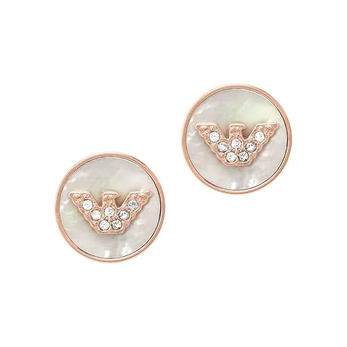 Emporio Armani Damen-Ohrstecker aus Roségold, EGS2311221 - Ohrringe für Damen, elegantes Design aus poliertem Edelstahl in Roségold, ideal für jeden Anlass und ein perfektes Accessoire für stilbewusste Frauen.