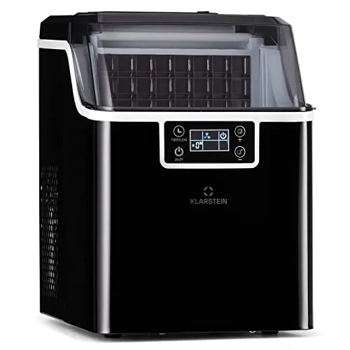 Klarstein Eiswürfelmaschine – Schnelle Mini Profi Eismaschine für Zuhause und Camping - Eiswürfelmaschinen: Produziert in nur 14 Minuten bis zu 20 kg klare Eiswürfel pro Tag, selbstreinigend und BPA-frei für höchste Hygiene.