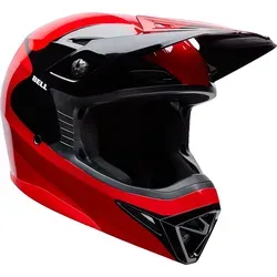 Bell MX-10 MIPS Wave Jugend Motocross Helm, schwarz-rot, Größe M - Leichter Motocross Helm mit robuster Polycarbonat-Schale und innovativer MIPS® Technologie für sicheren Schutz und hohen Tragekomfort.