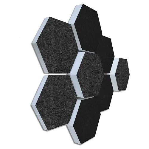 Basotect ® G+ Akustik Schallabsorber 8 Elemente Wabe ANTHRAZIT & SCHWARZ /#007