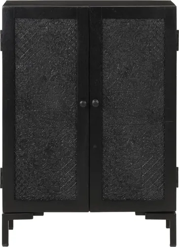 vidaXL Sideboard Schwarz aus Massivholz Mango und Eisen von vidaXL