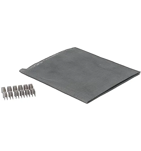 Windhager Lichtschachtabdeckung Gewebe aus Fiberglas inkl. Befestigungsklammern, Kellerschachtschutz, Schutzgitter für Kellerschacht, 60 x 135 cm, 03658, Anthrazit, Fieberglas