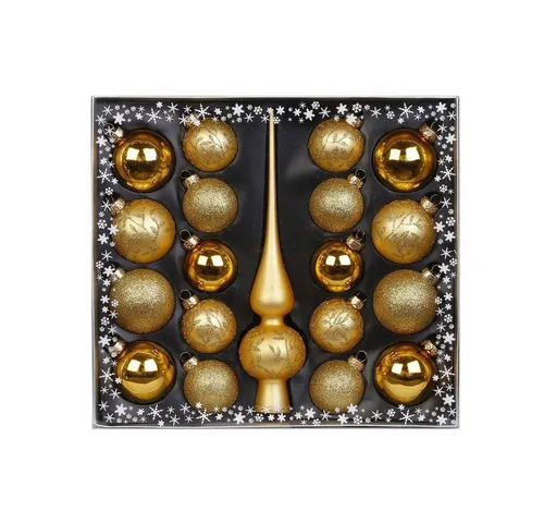 MAGIC by Inge Weihnachtsbaumkugel Kugelsortiment mit Spitze 19 Stk Inkagold