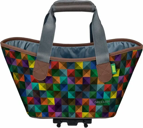 Racktime Agnetha Fahrradkorb – Bunt, 1size - Fahrradkorb mit Snapit-Adapter, wasserabweisend und praktischem Innentaschen-Reißverschluss. Ideal für Fahrradausflüge mit einem Volumen von 15 l und einer Zuladung von 6 kg.